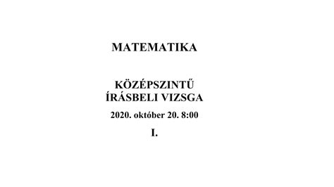 matek érettségi 2020 október